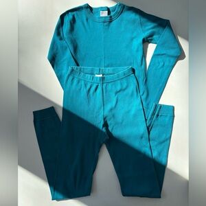 Hanna Andersson Kids Pajama Set - Teal - Organic Cotton - Youth Size 12